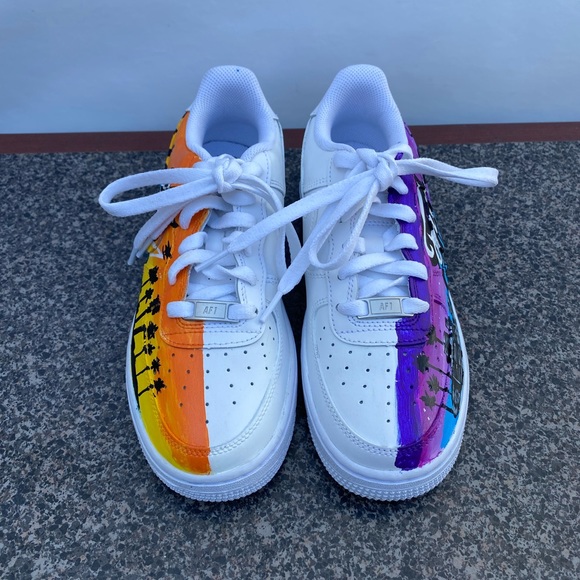 Nike Air Force 1 Triple White DH2920-111 Youth Size 5Y  Shoes Costume Made - Picture 3 of 10